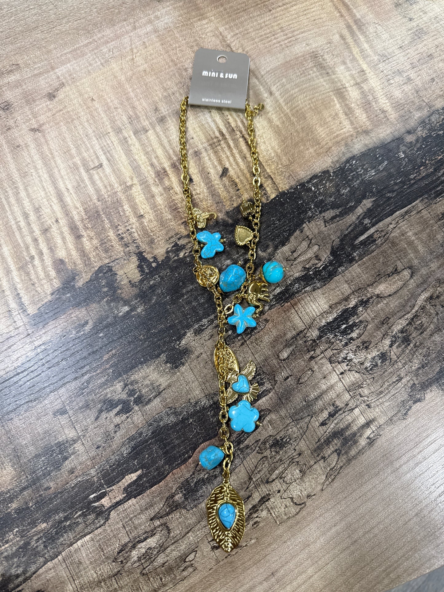 Collana oro e azzurro