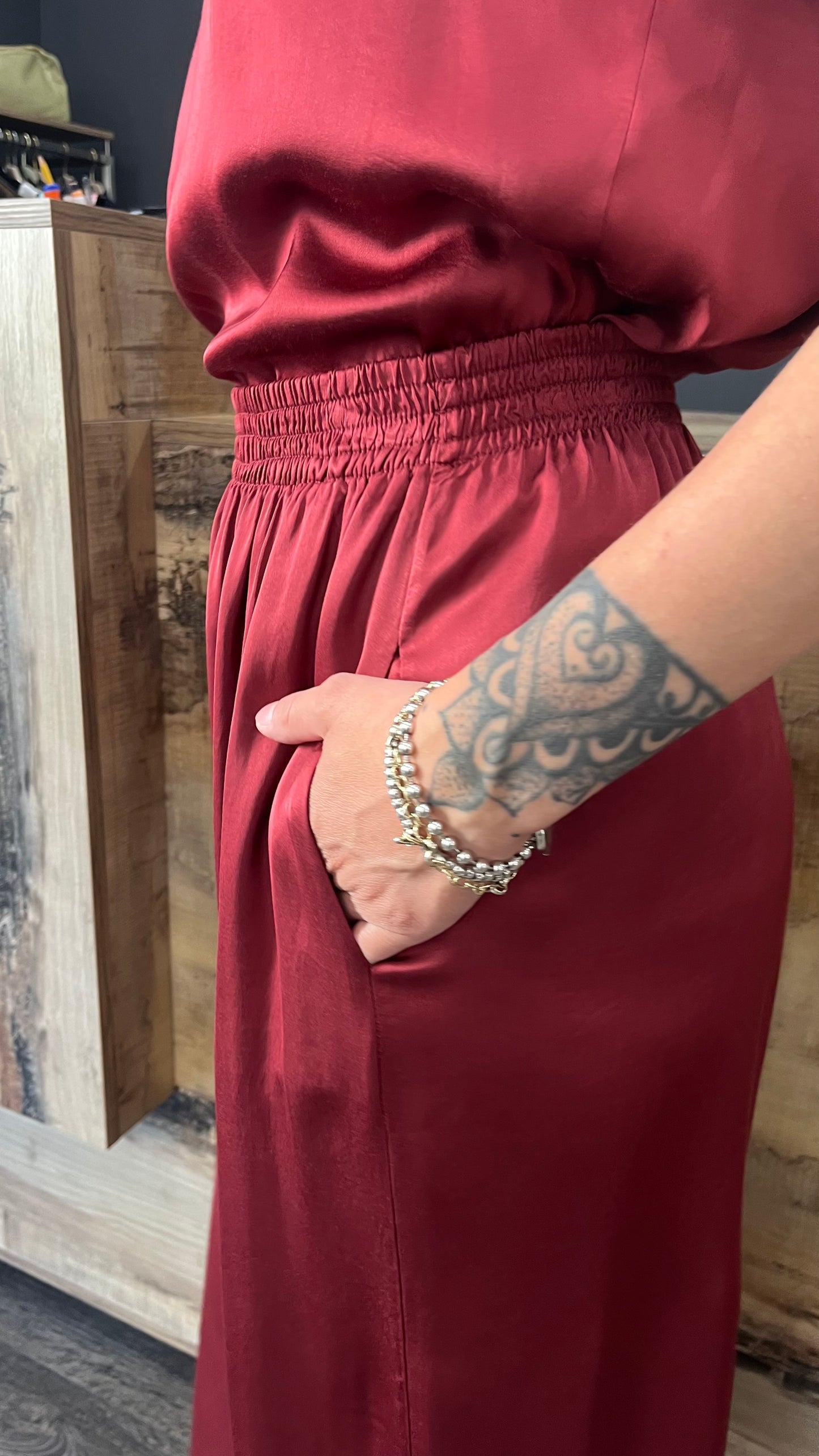 Pantaloni Vicolo Viscosa Bordeaux