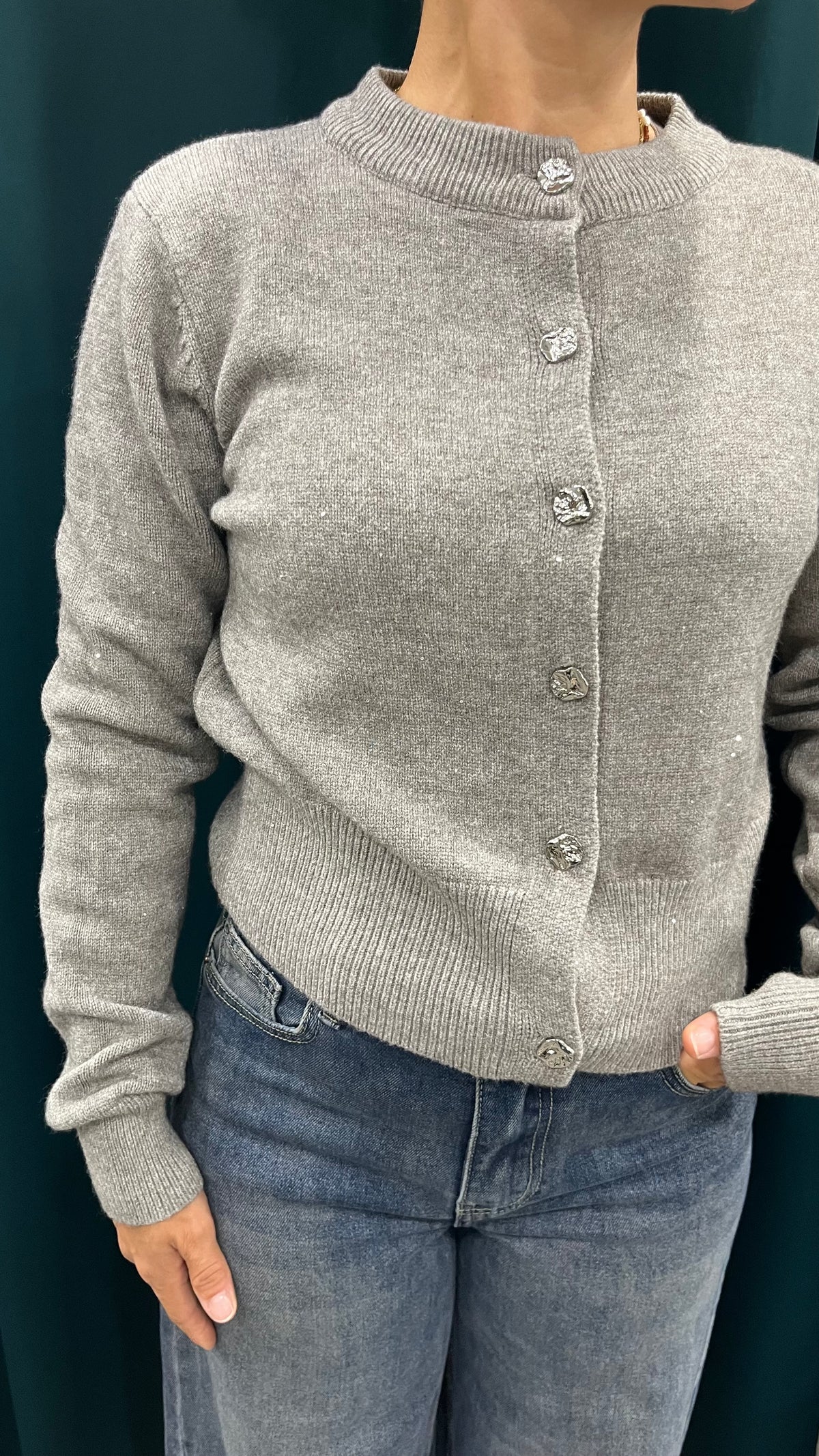 Cardigan Lurex e Bottoni