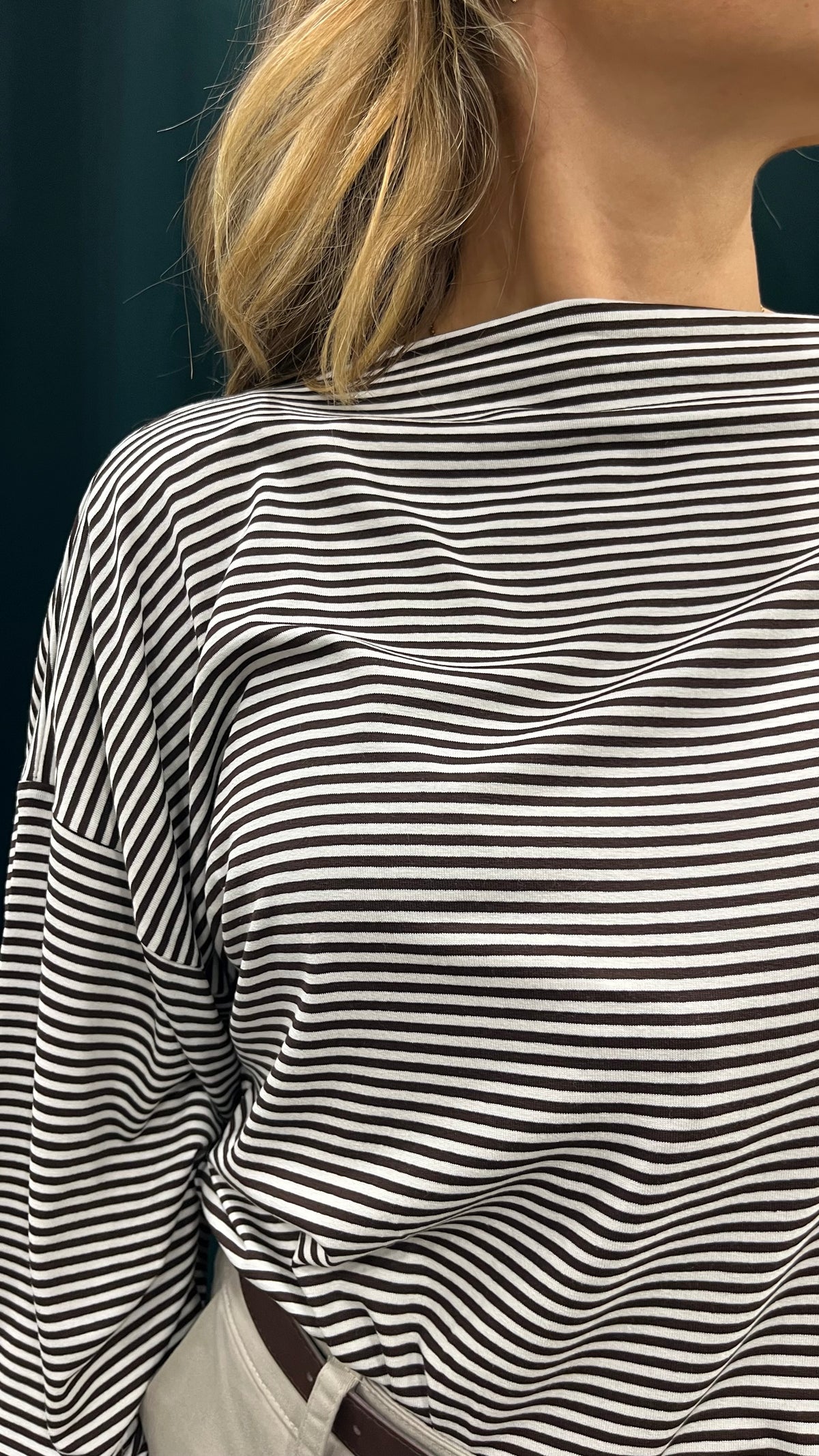 Maglia Righe Dixie Over Bianco Moro