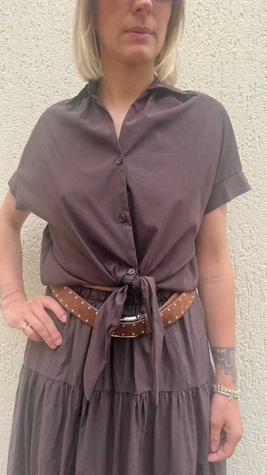 Camicia Marrone con nodo