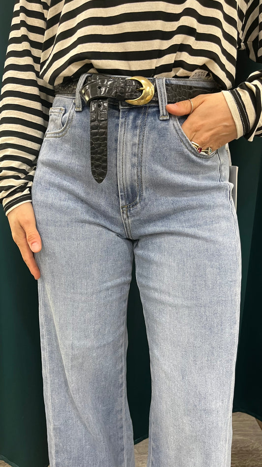 Cintura in pelle Nero