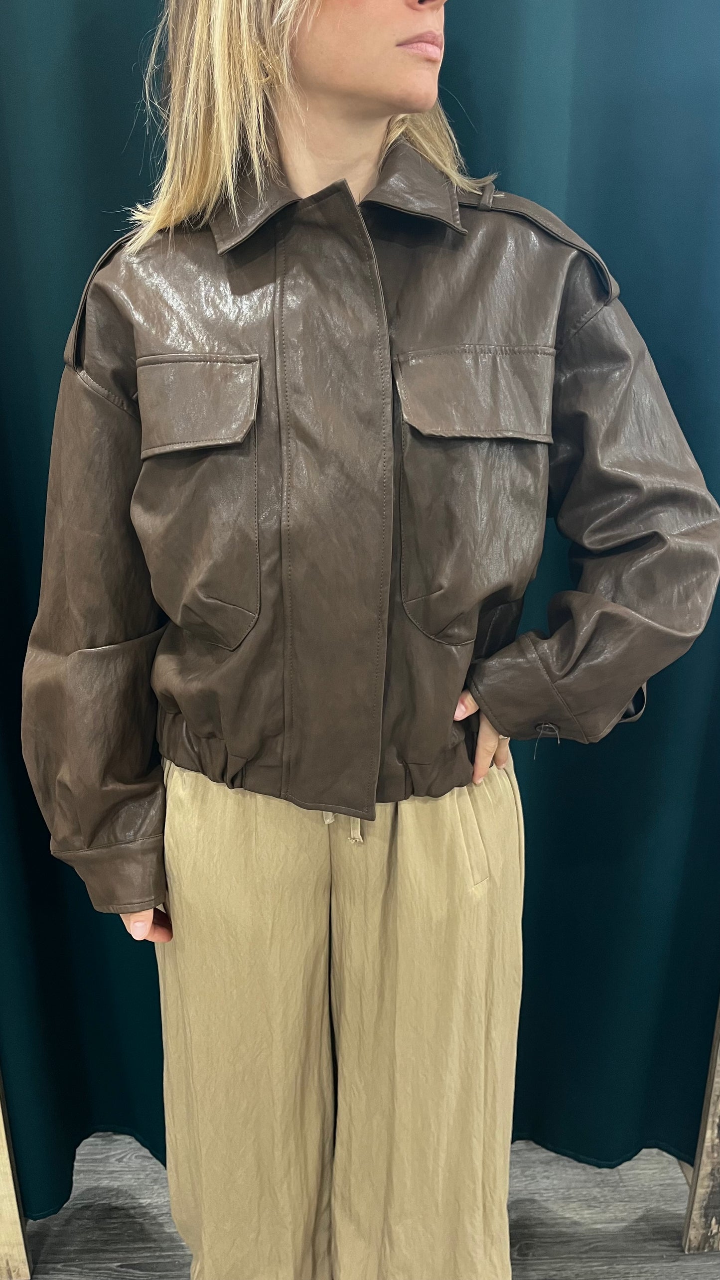Giubbino Giacca Vicolo Eco Moro Oversize