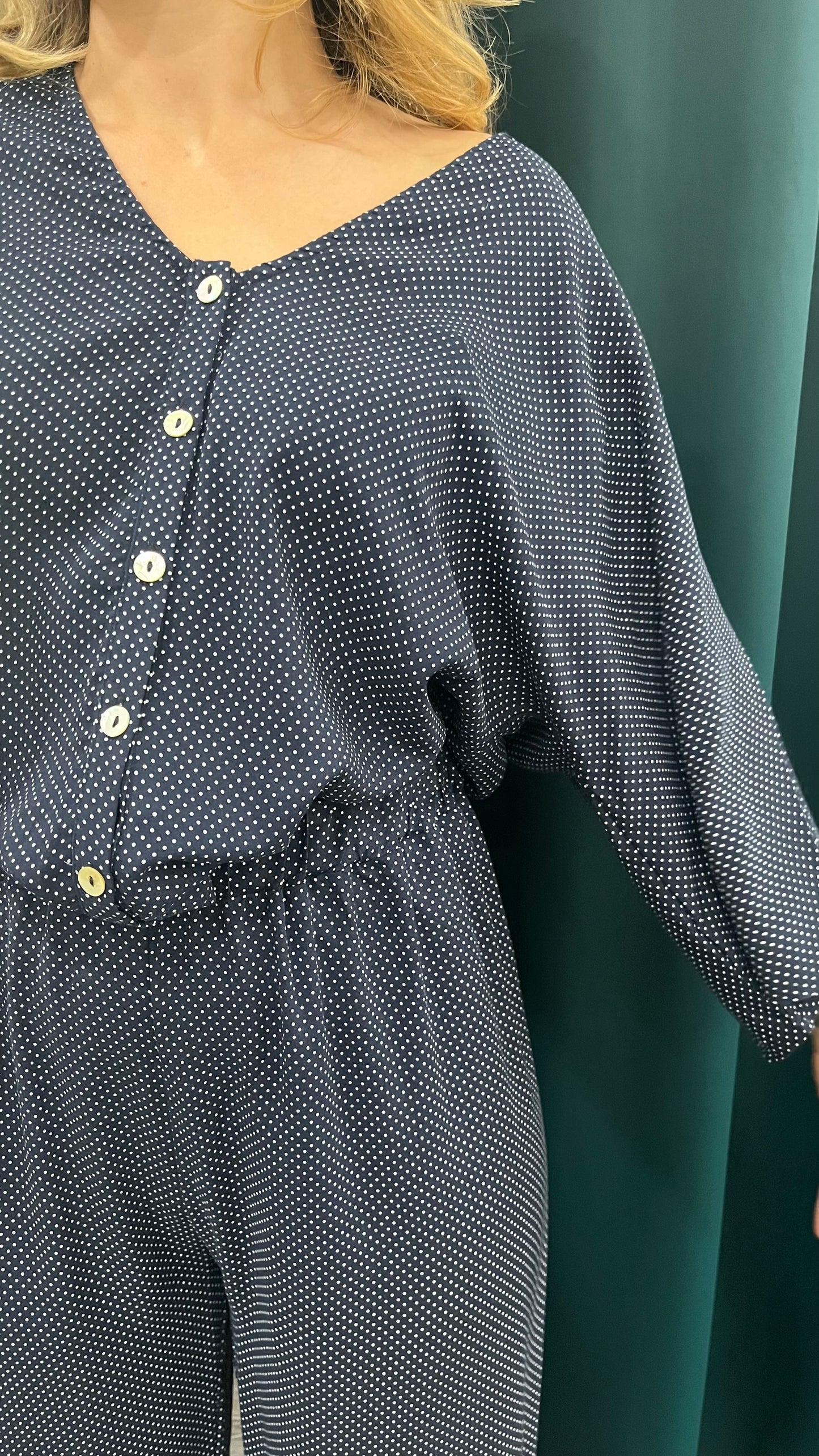 Camicia Lila Pois Blu