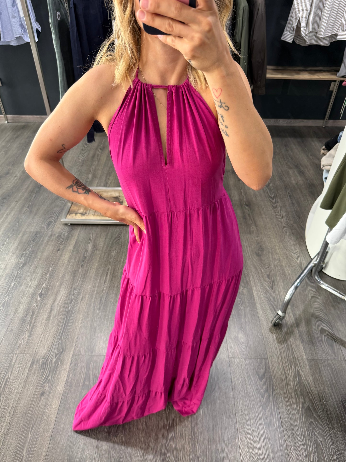 Abito Kontatto Fucsia Viscosa