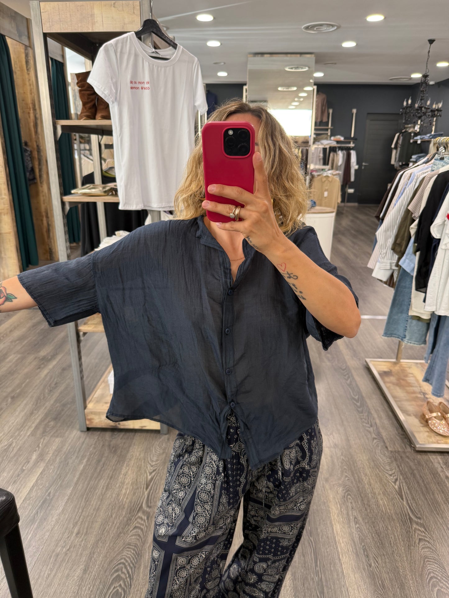 Camicia Vicolo Blu cotone-seta