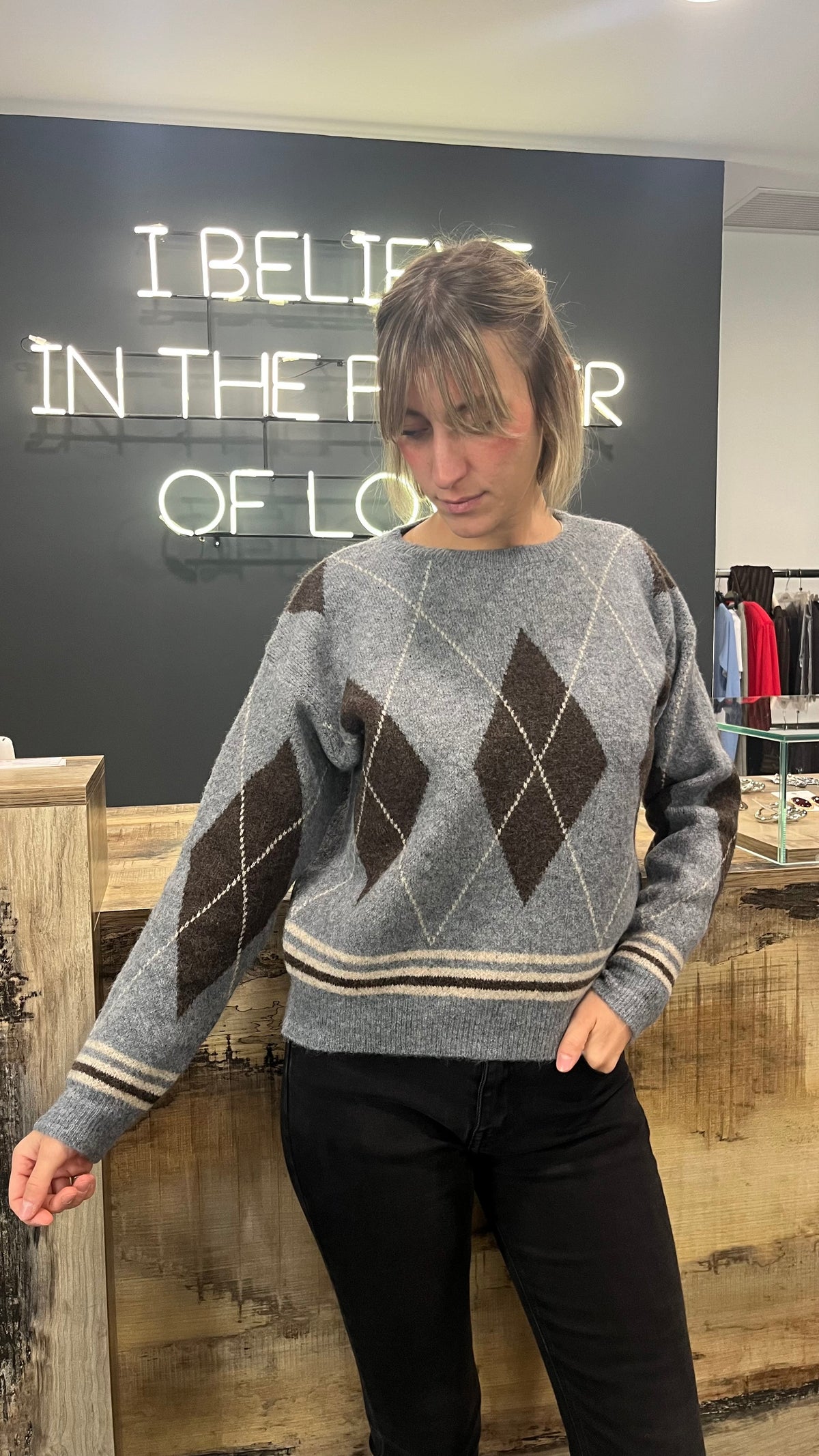 Maglione Girocollo Rombi