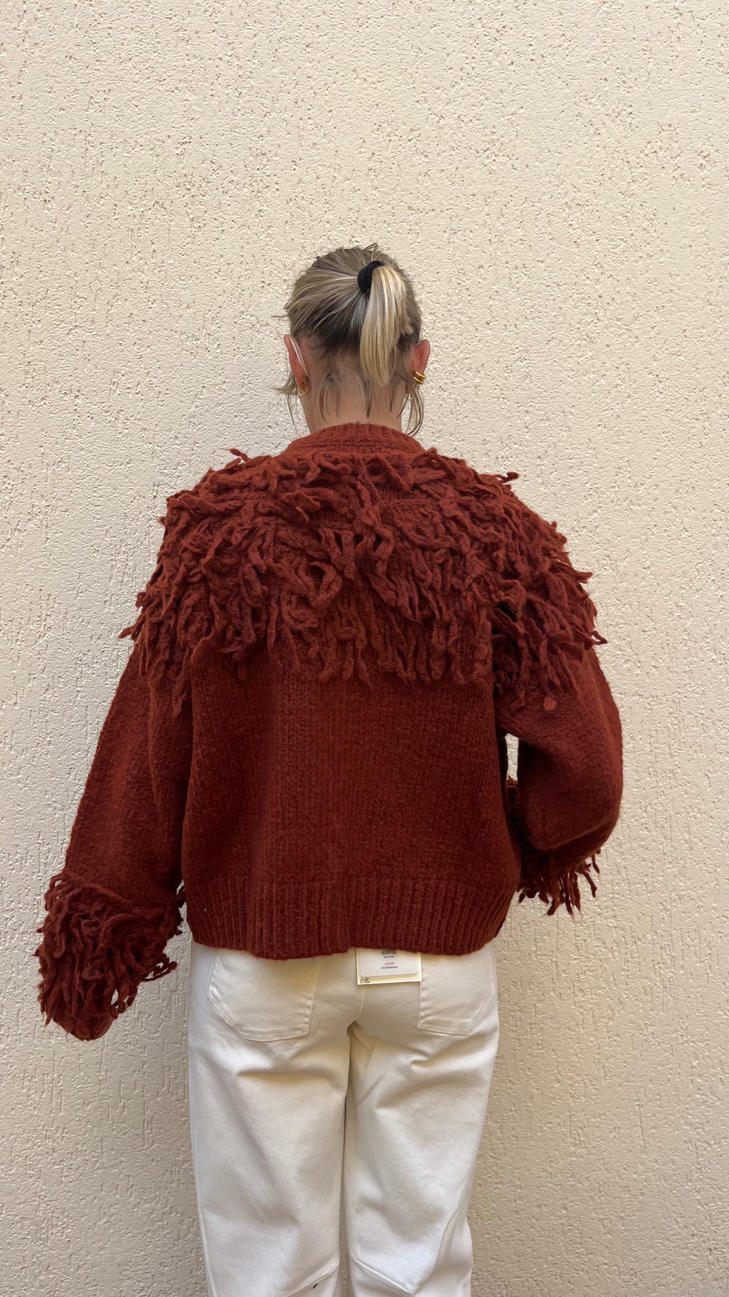 Cardigan Vicolo Frange Mattone