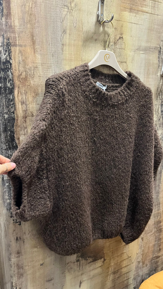 Maglione Cioccolato Mezza Manica