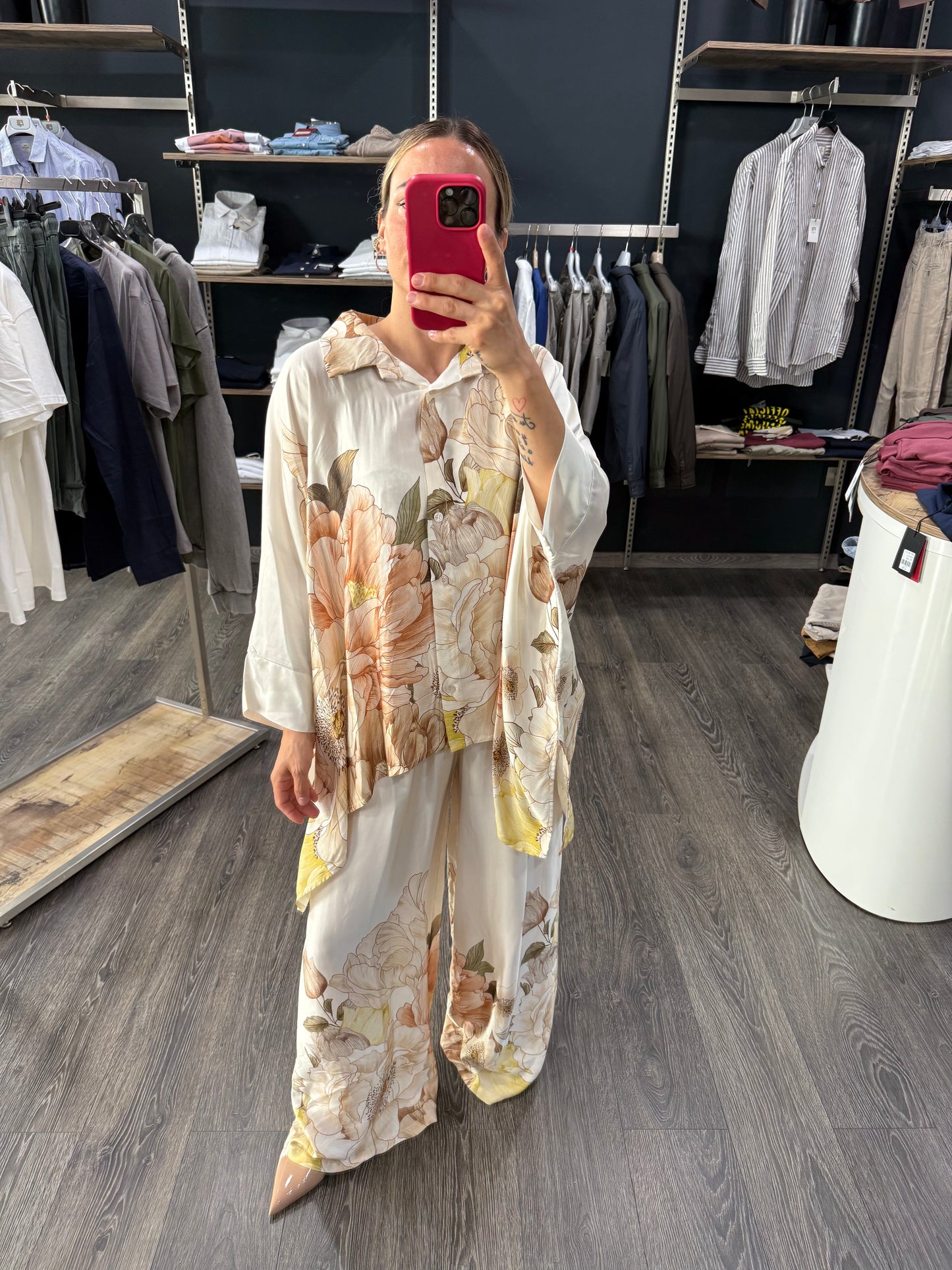 Pantalone Kontatto in Viscosa Fiori