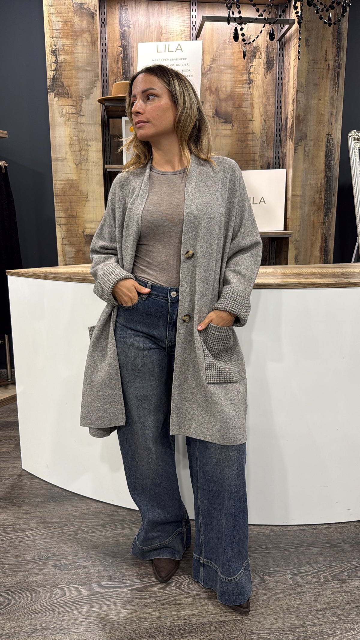 Cardigan con Tasche