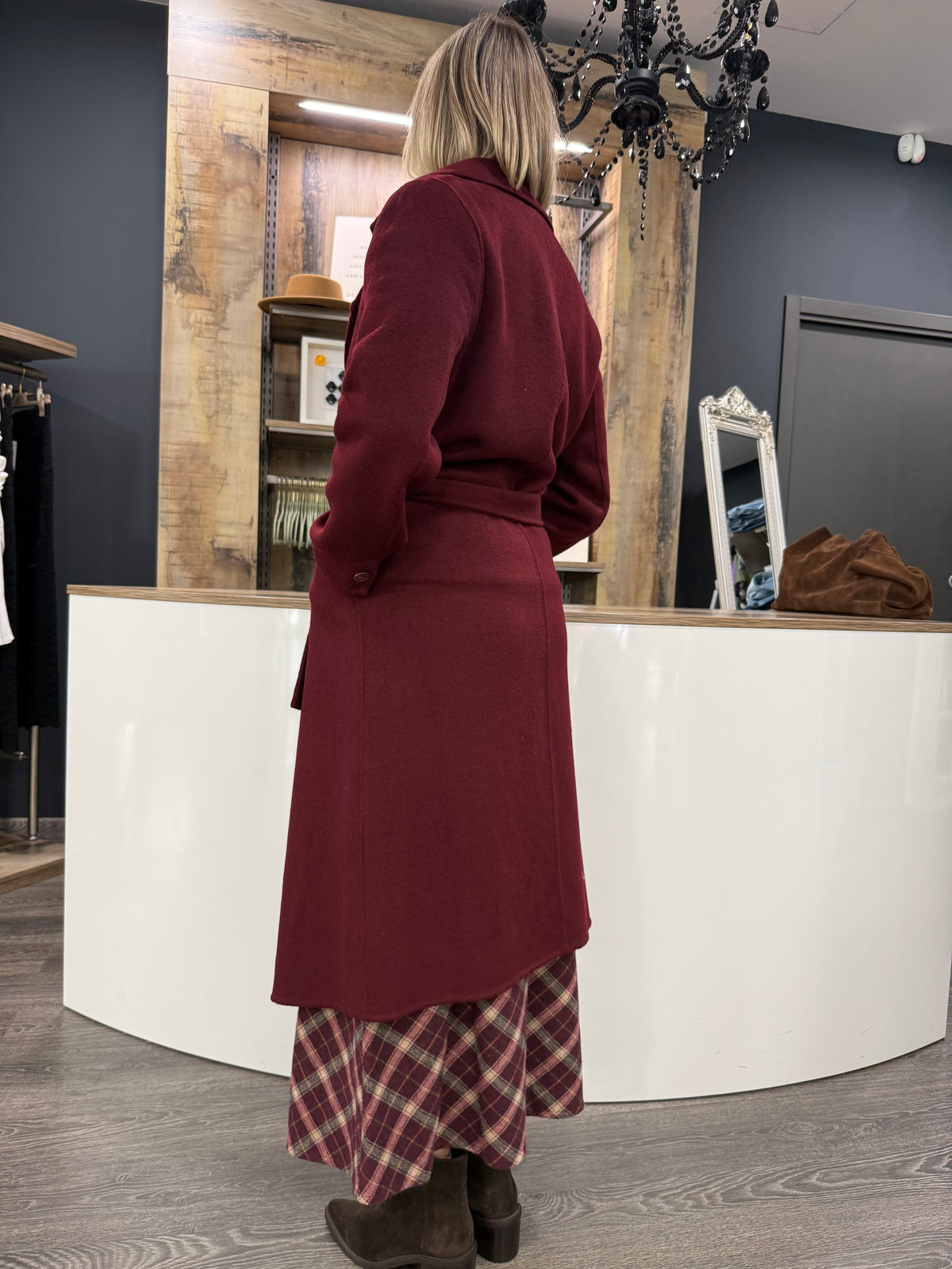 Cappotto Bordeaux Lana