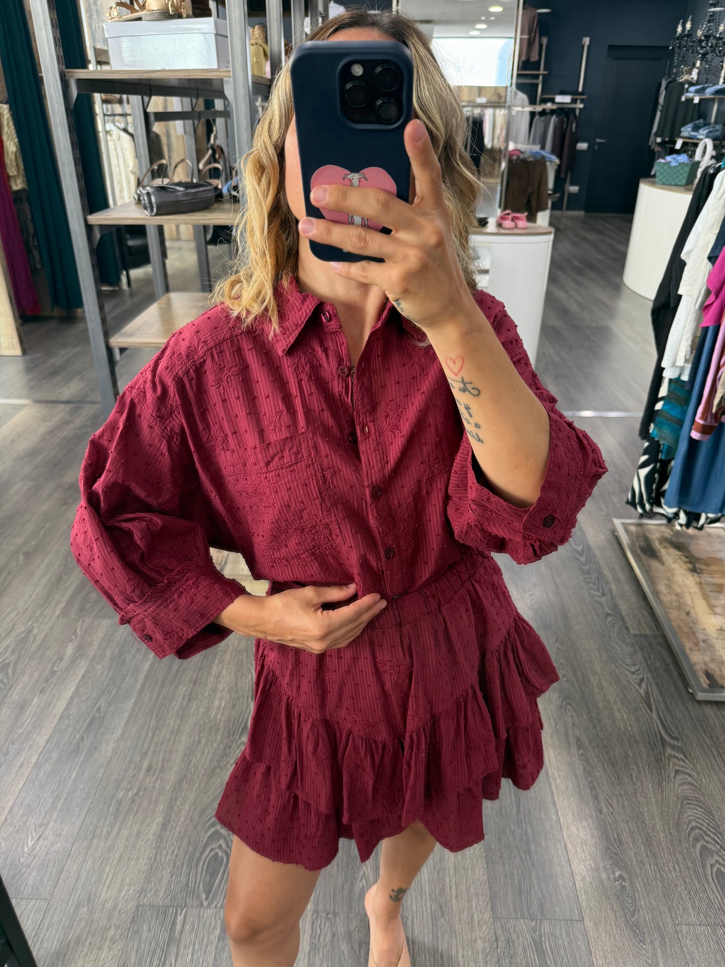 Camicia Kontatto bordeaux