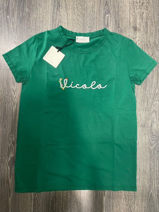 T-shirt Vicolo in Cotone Taglia Unica Scritta Con Ricamo