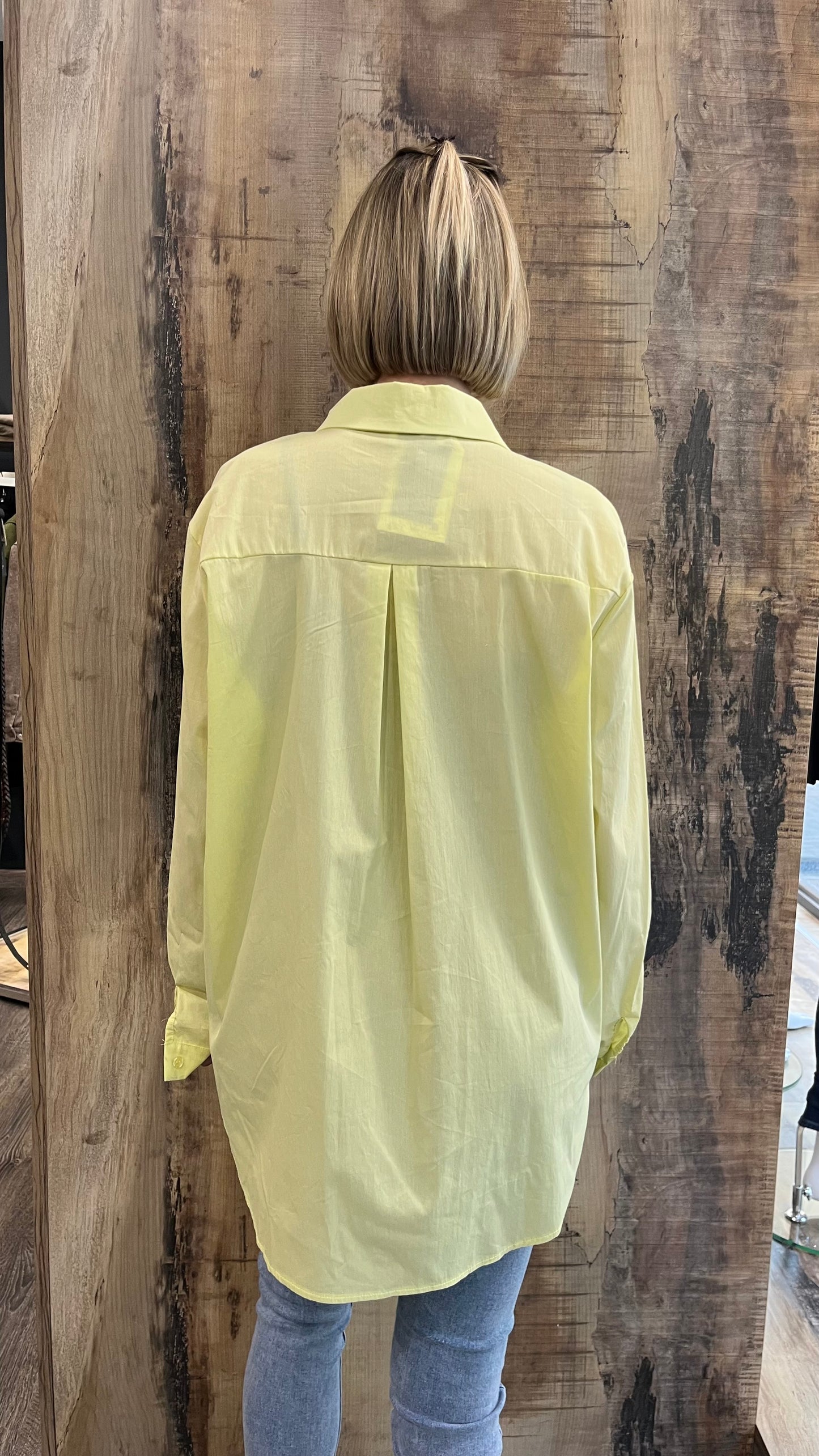 Camicia in Cotone Giallo Pastello