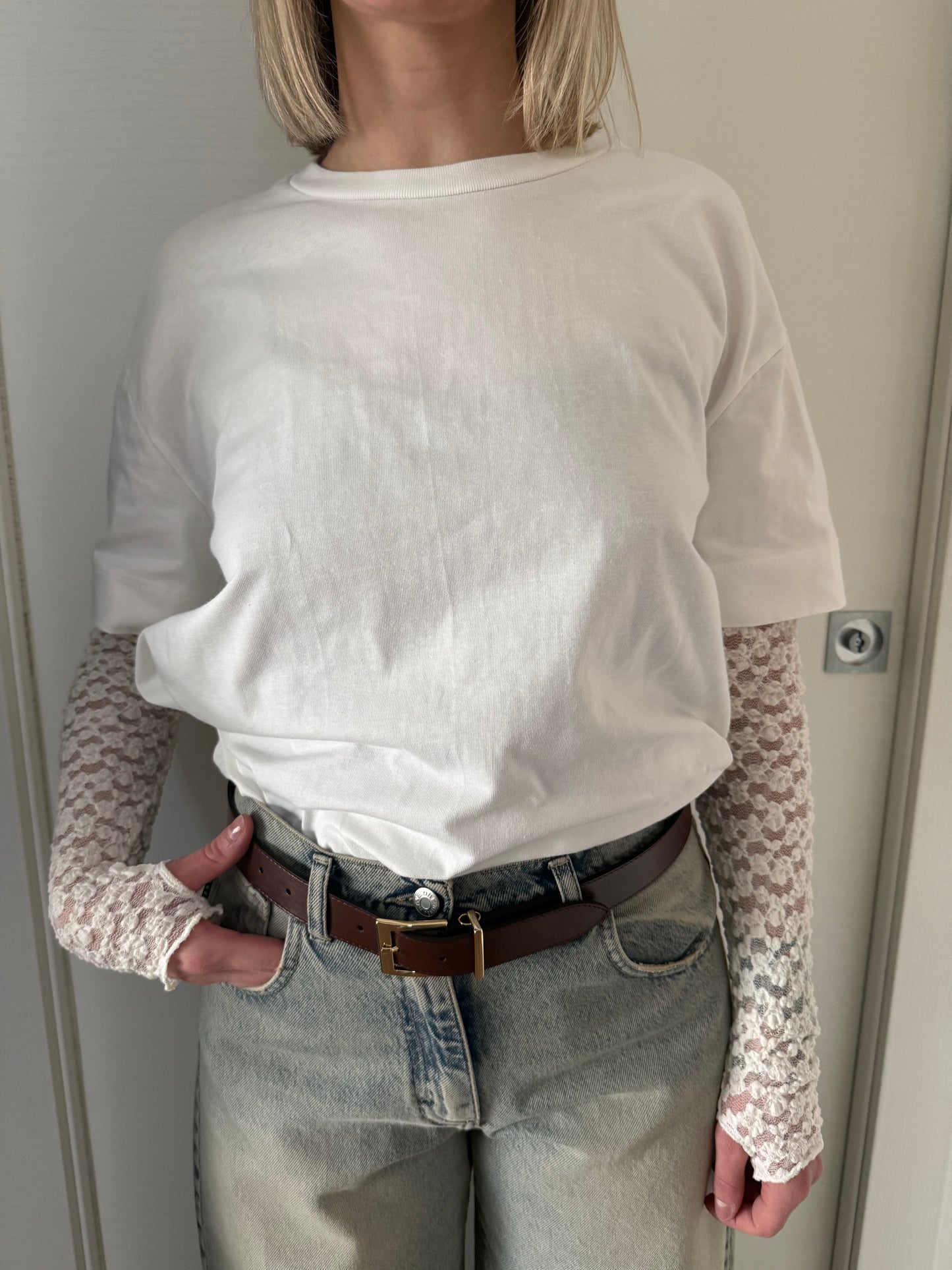 Maglia con maniche in pizzo