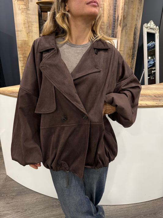 Giubbino in Suede Marrone