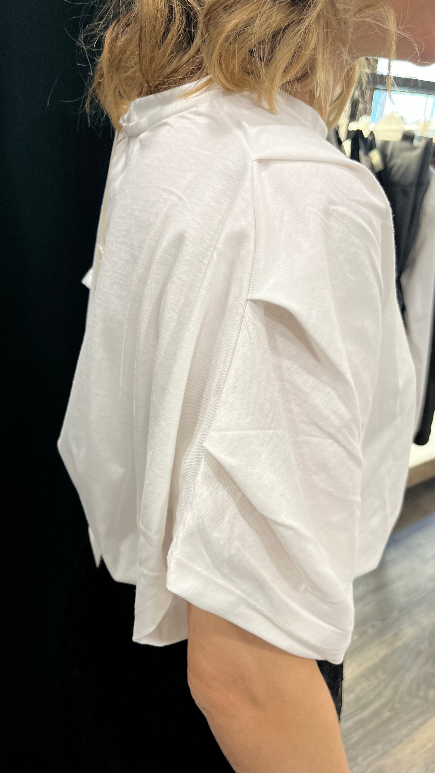 T-shirt Kontatto con Manica Pieghe