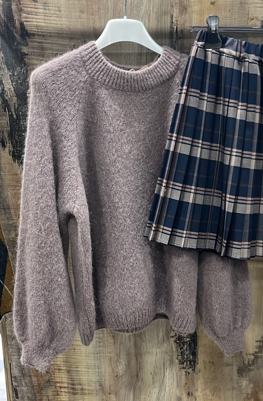 Maglione Lila Manica Sbuffo Varianti Colore