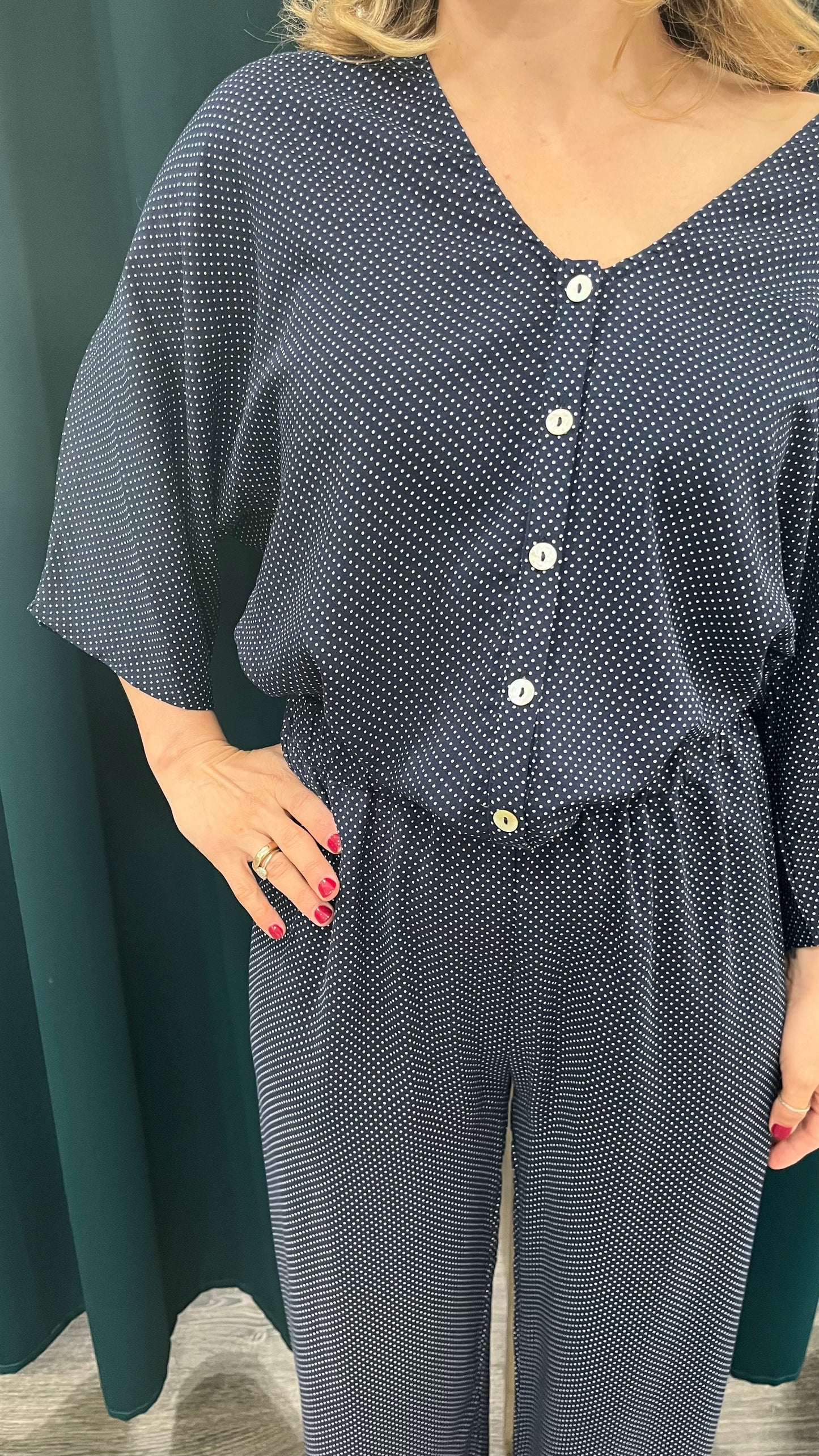 Camicia Lila Pois Blu