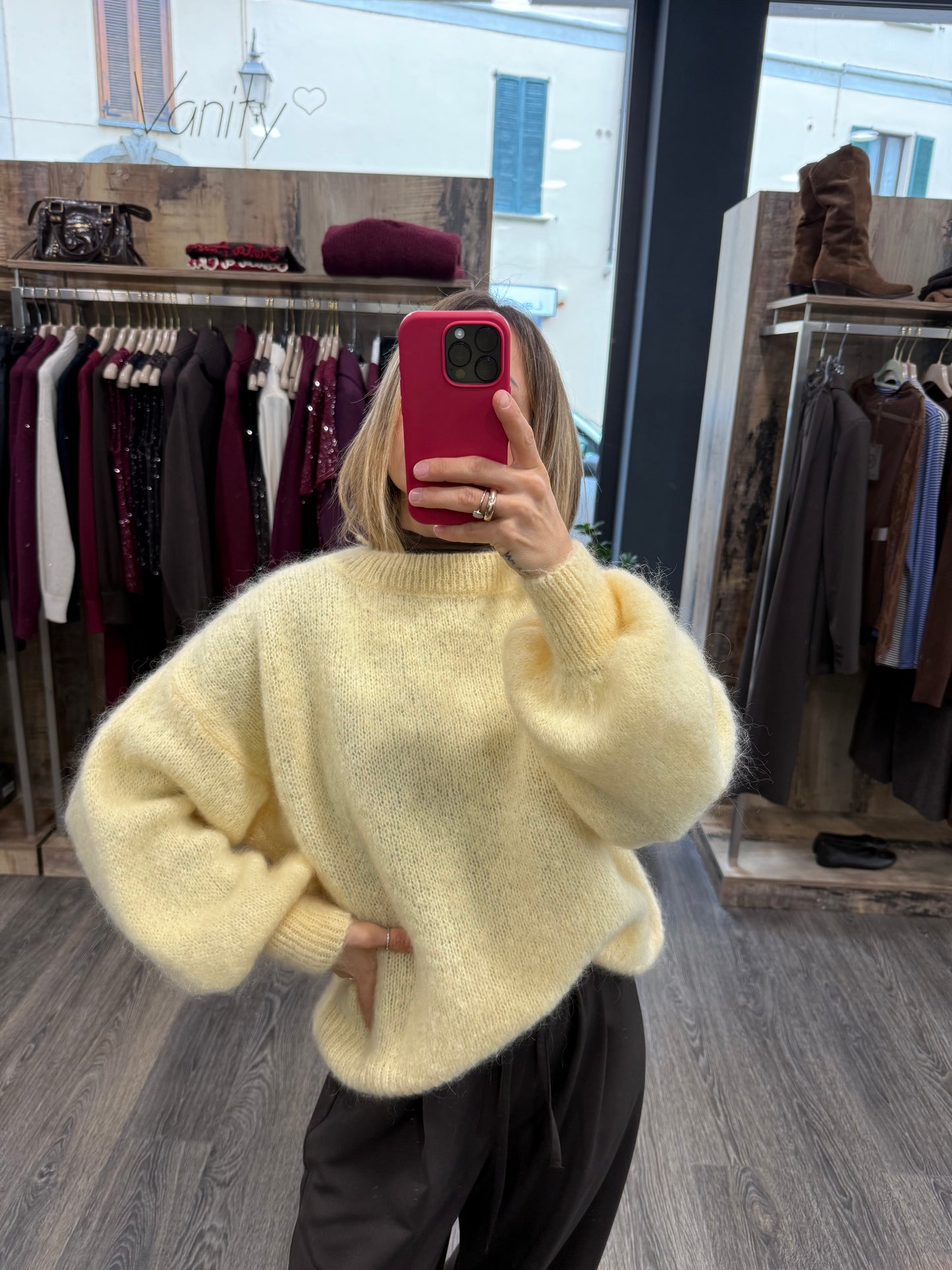 Maglione Lila Manica Sbuffo Varianti Colore