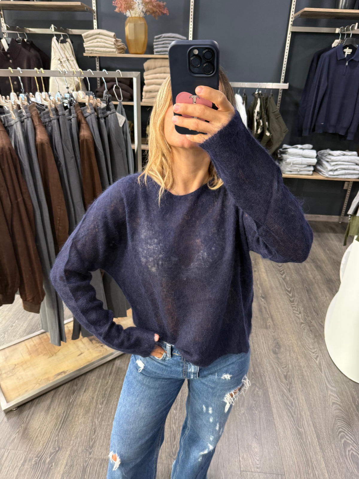 Maglione Kontatto in Alpaca Blu