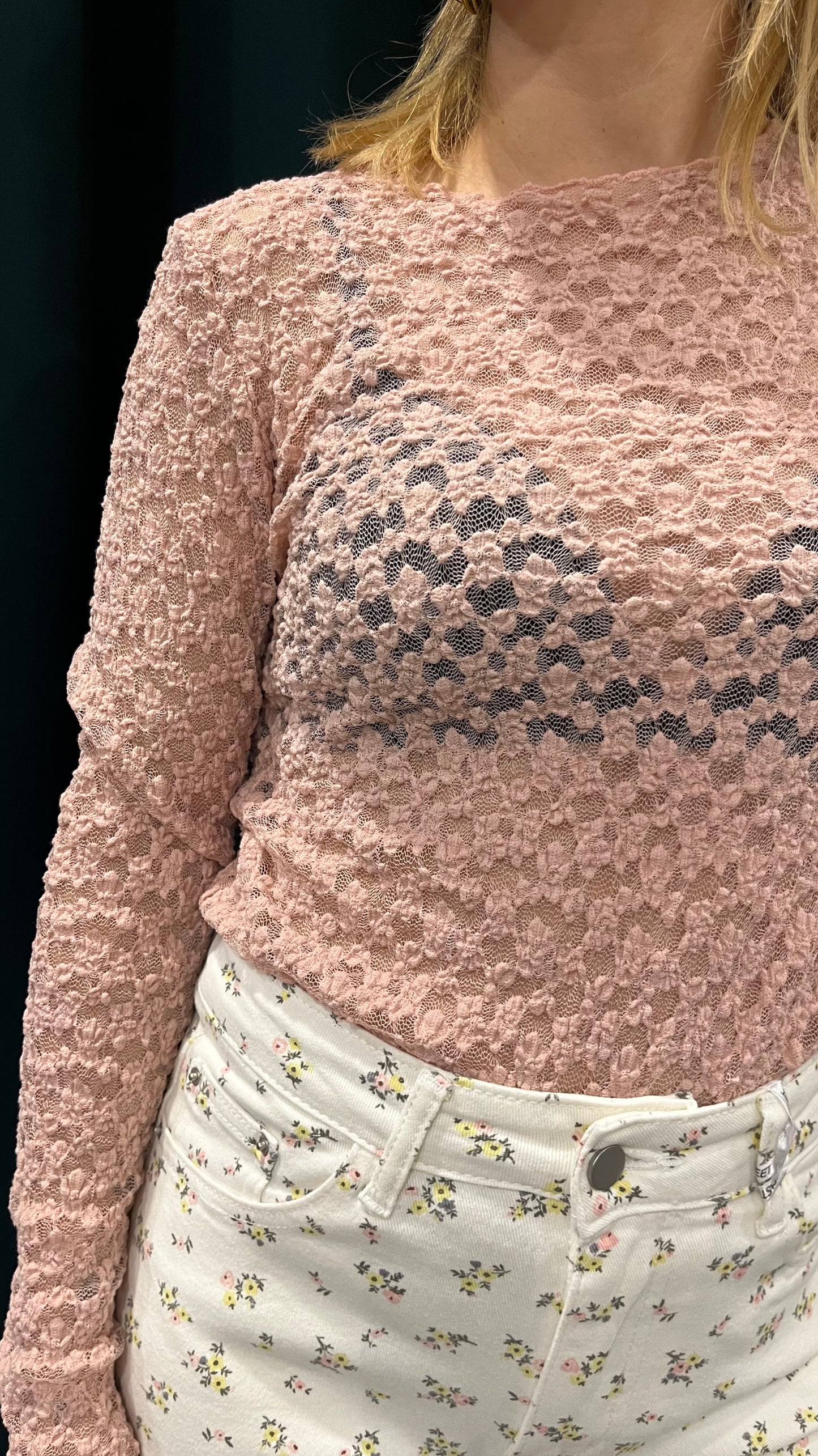 Maglia in Pizzo Rosa