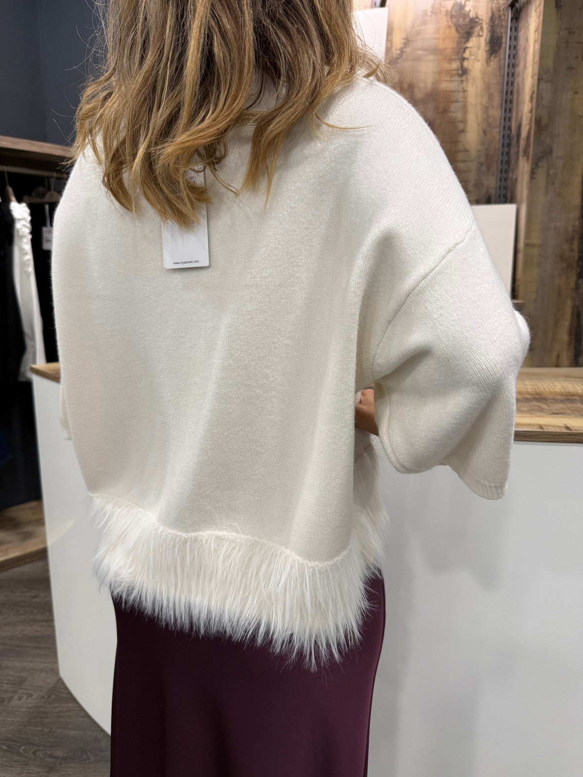Maglione Bianco Piume