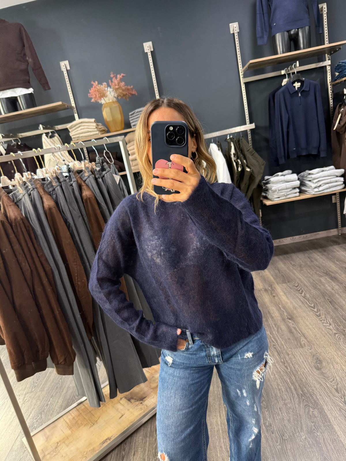 Maglione Kontatto in Alpaca Blu