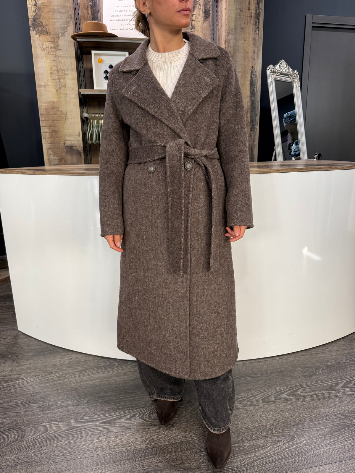 Cappotto Fango con Cintura