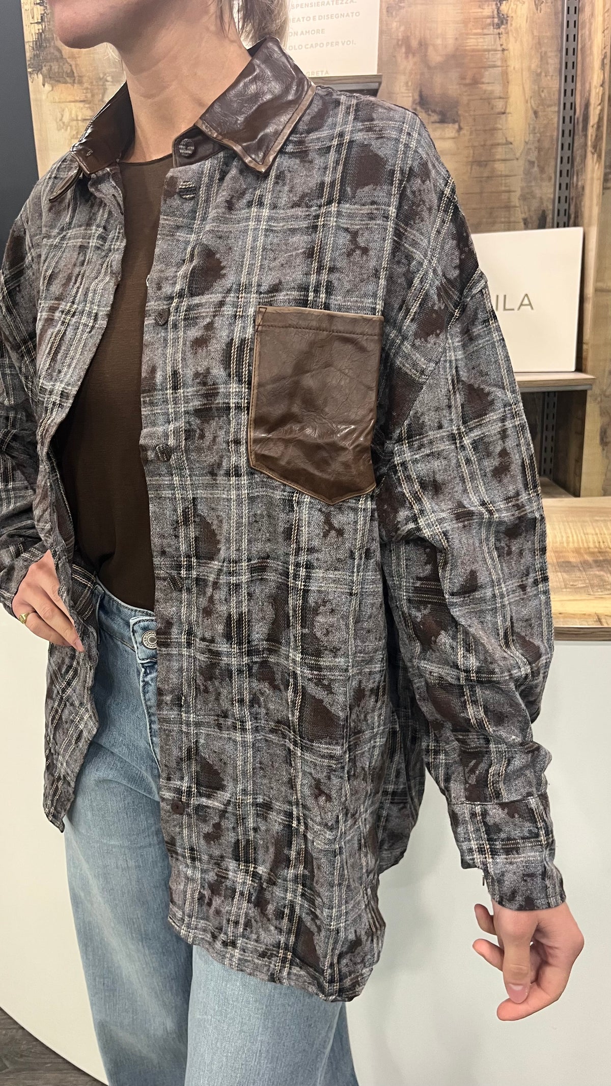 Camicia Vicolo Check con Inserti