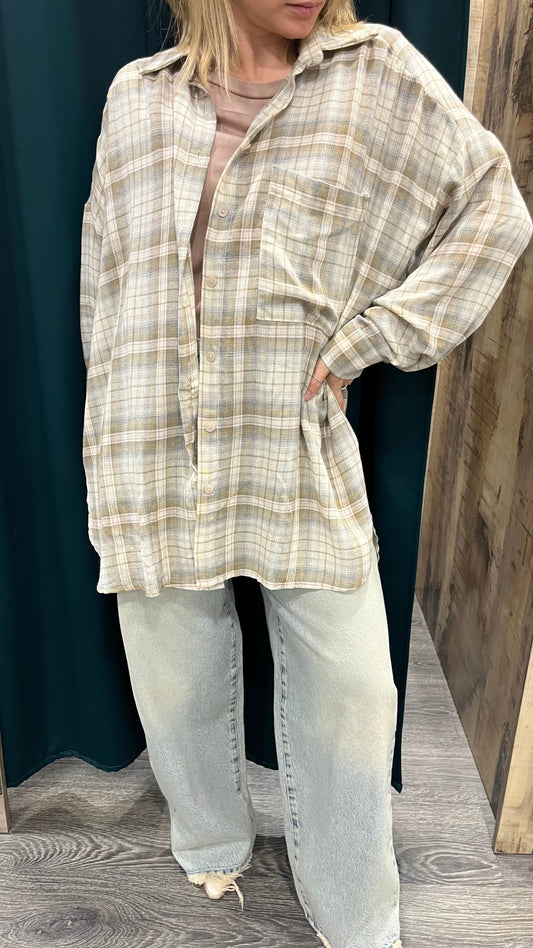 Camicia Over con Scritta