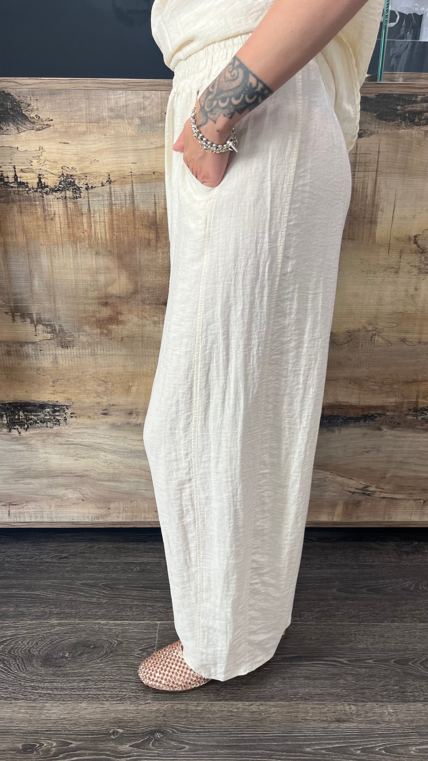 Pantaloni Leggero Panna