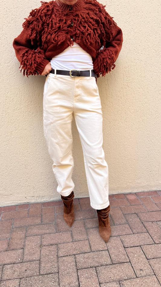 Pantalone Barrel Kontatto Panna