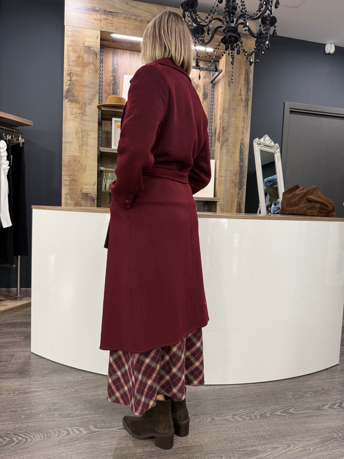Cappotto Bordeaux Lana