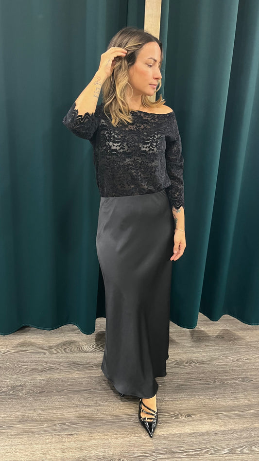 Maglia in Pizzo e Velluto