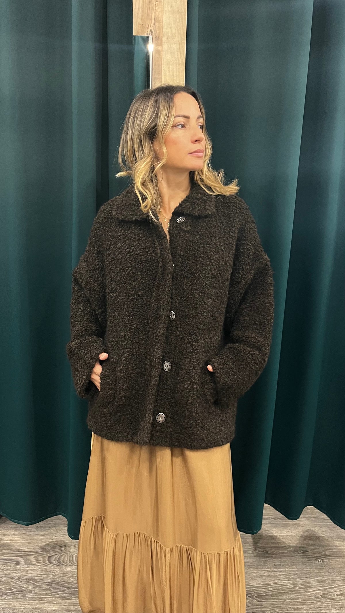 Cappotto Bouclè Kontatto Moro