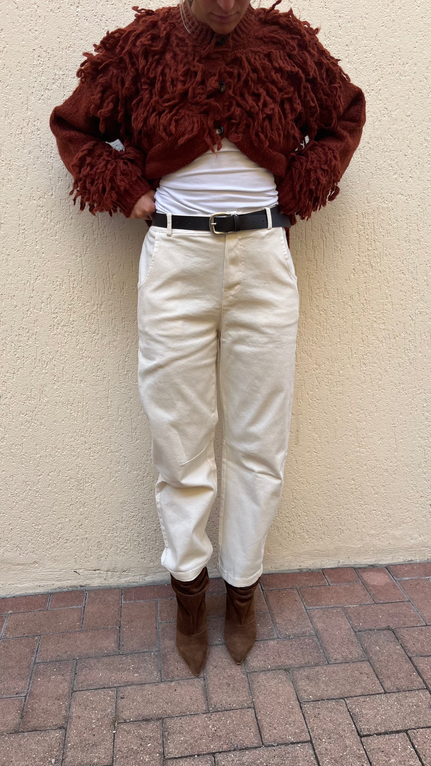 Pantalone Barrel Kontatto Panna