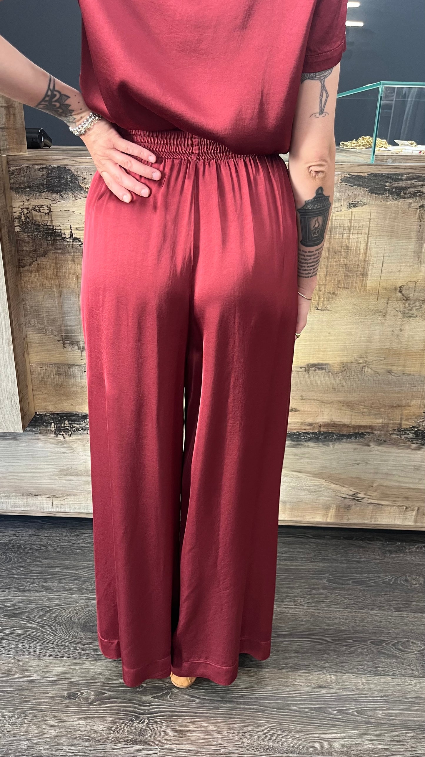 Pantaloni Vicolo Viscosa Bordeaux