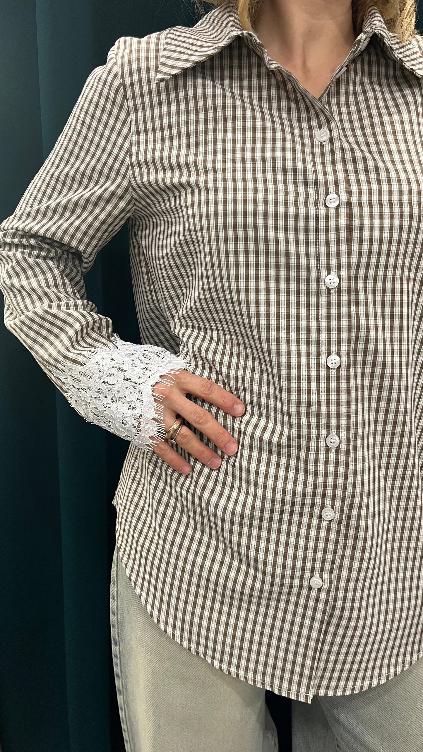 Camicia Quadri Con Pizzo Vicolo