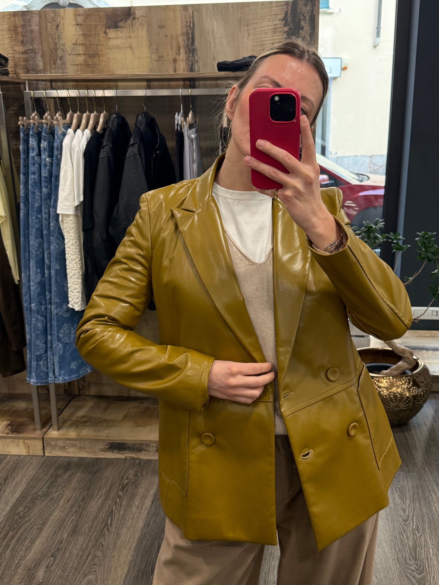 Giacca eco Doppiopetto Oliva Haveone