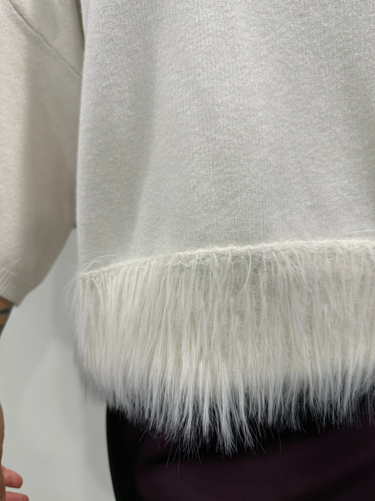 Maglione Bianco Piume