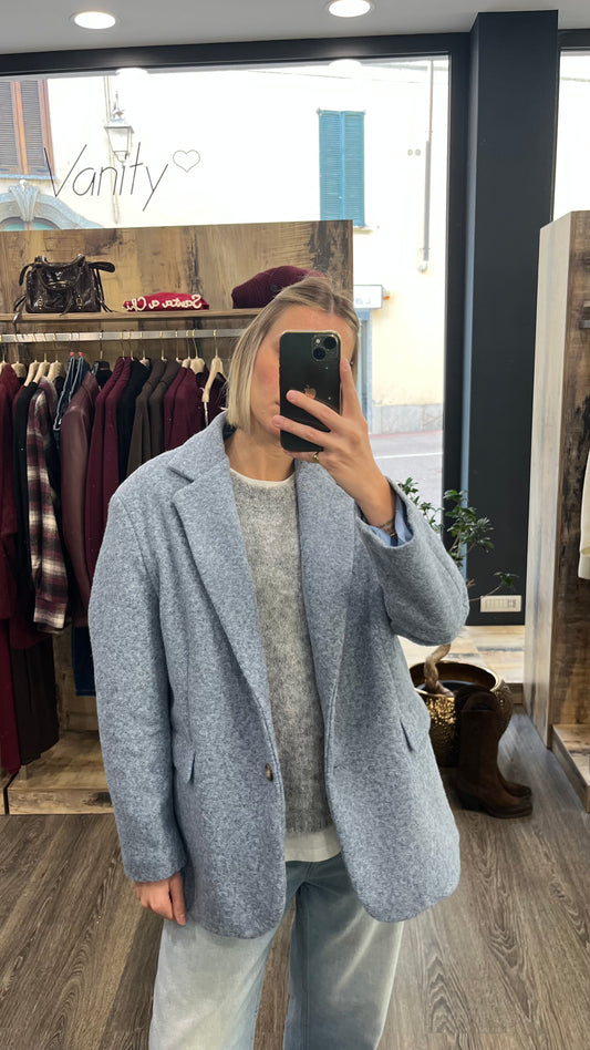 Cappotto Azzurro Oversize