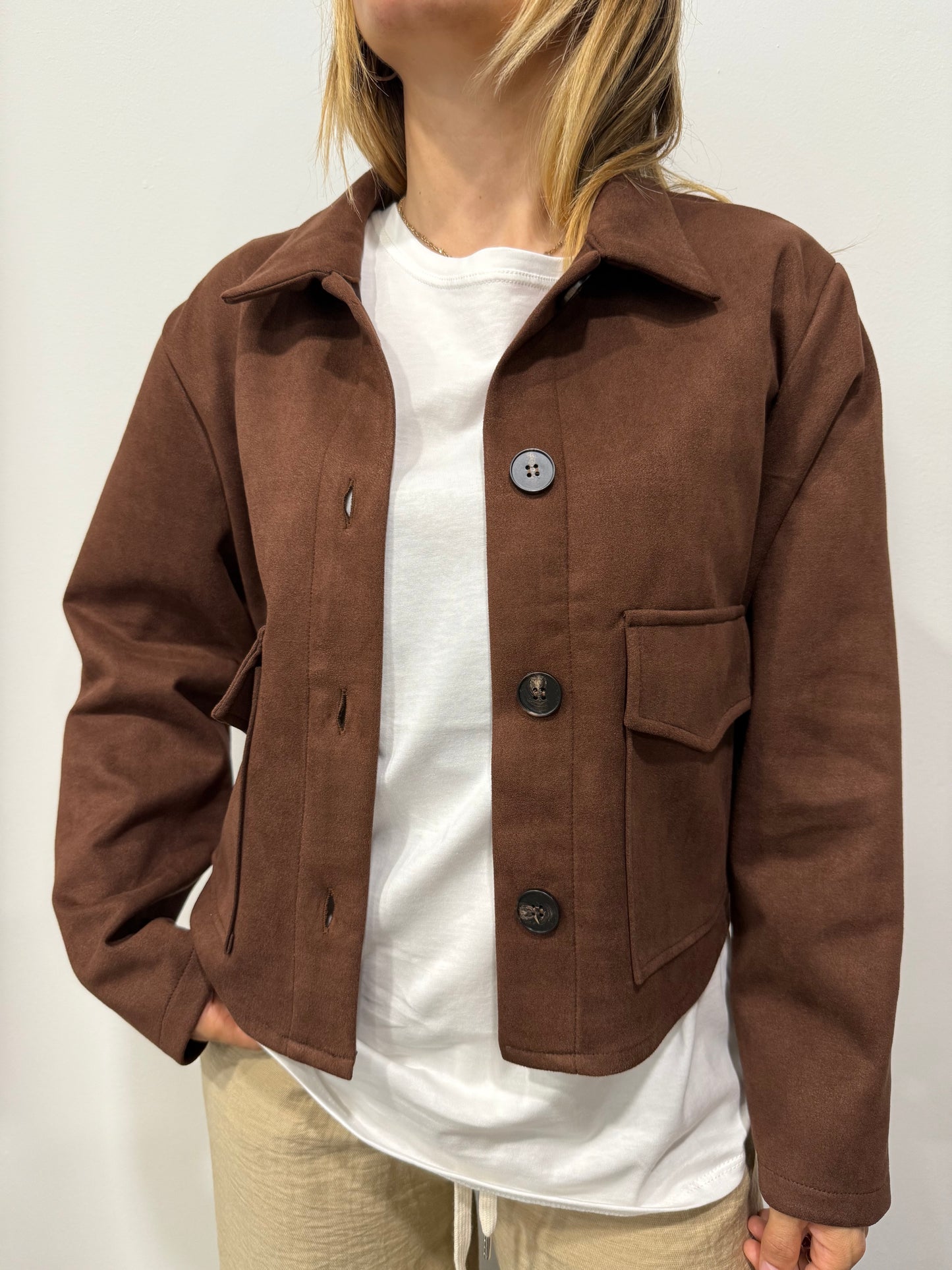 Giacca in Suede Cioccolato