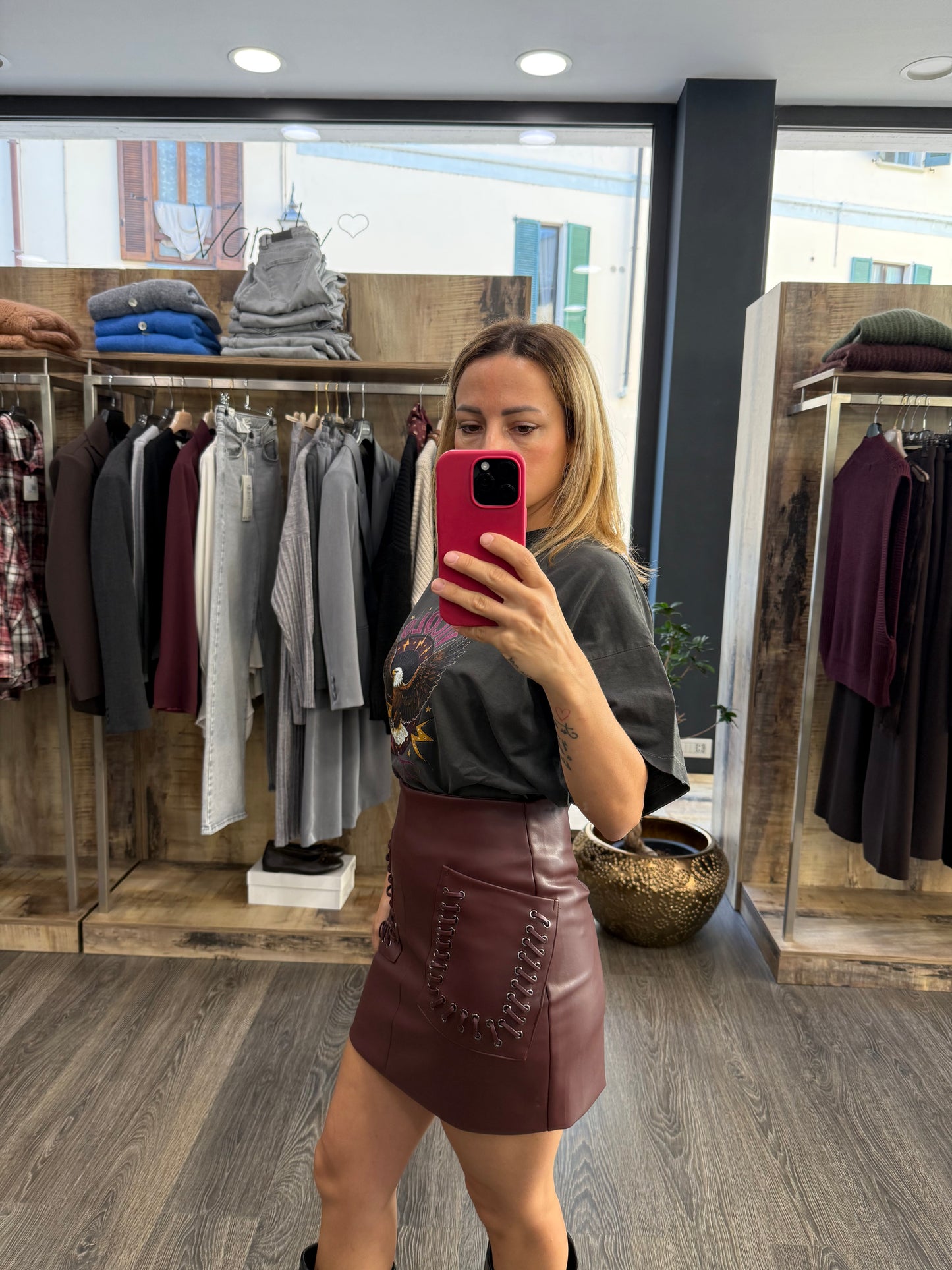 Gonna Ecopelle Bordeaux