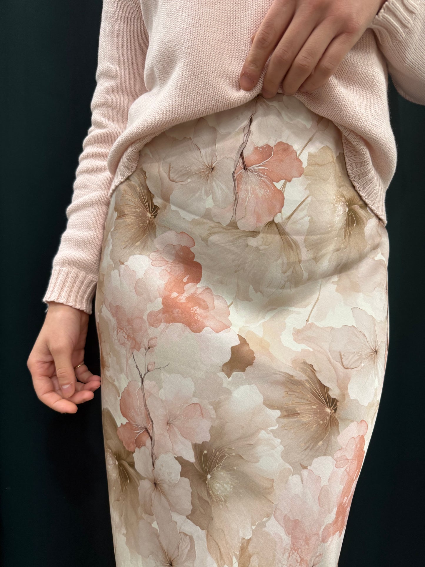 Gonna Vicolo Satin Floreale