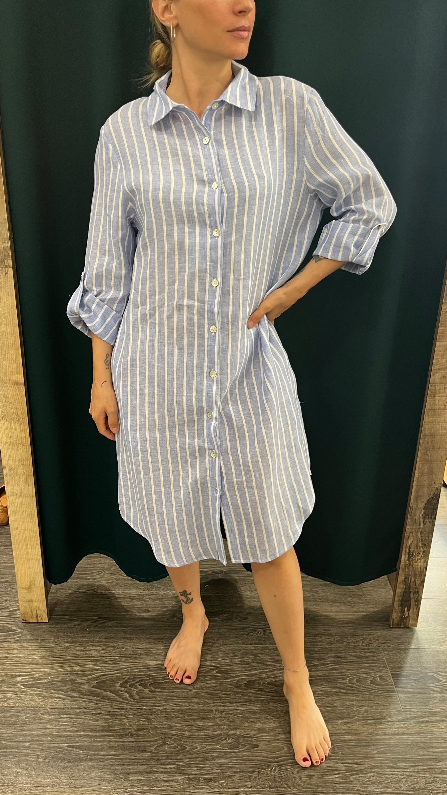 Camicia/Abito Righe in Lino