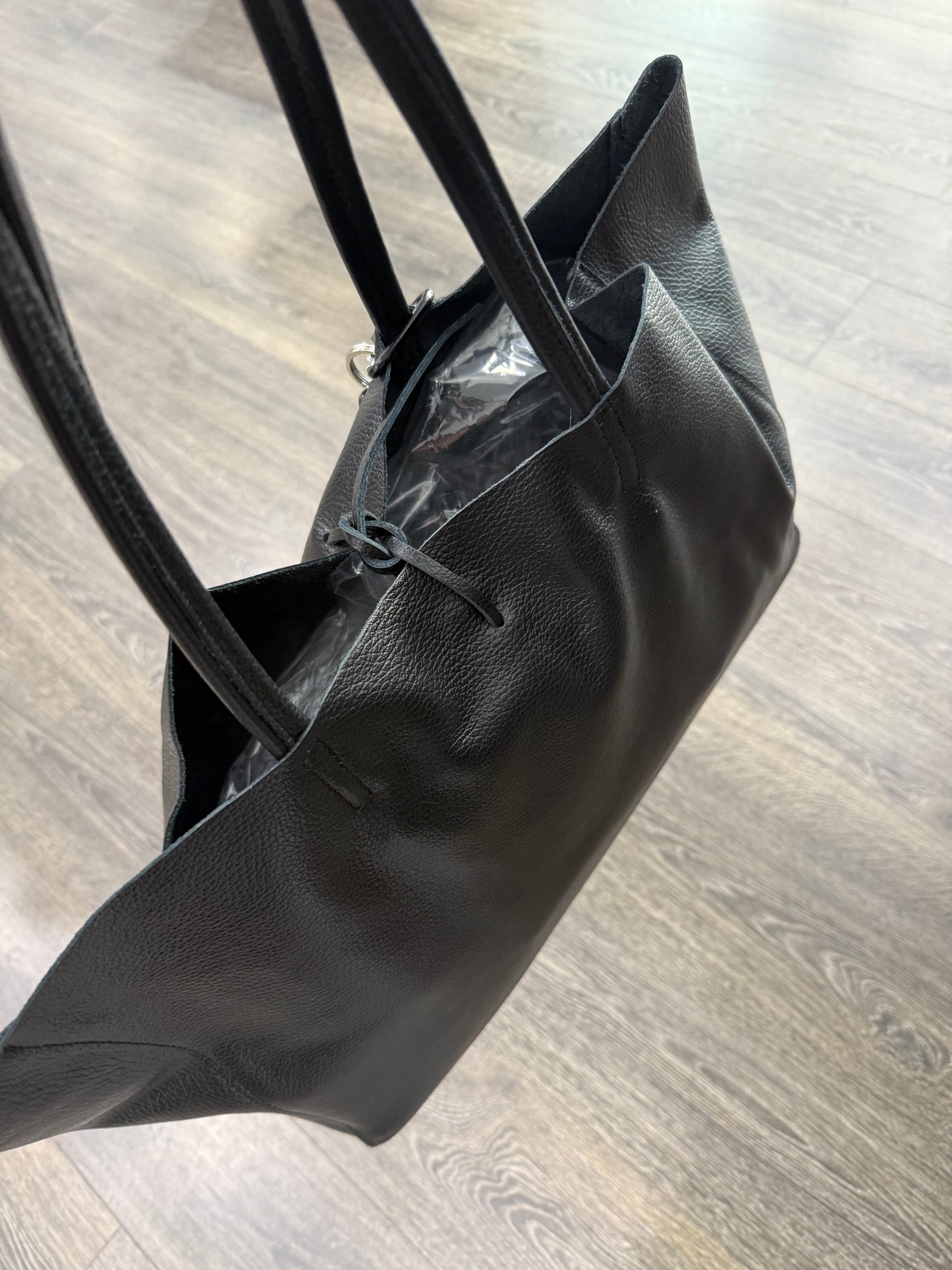 Borsa shopper In Pelle Nero