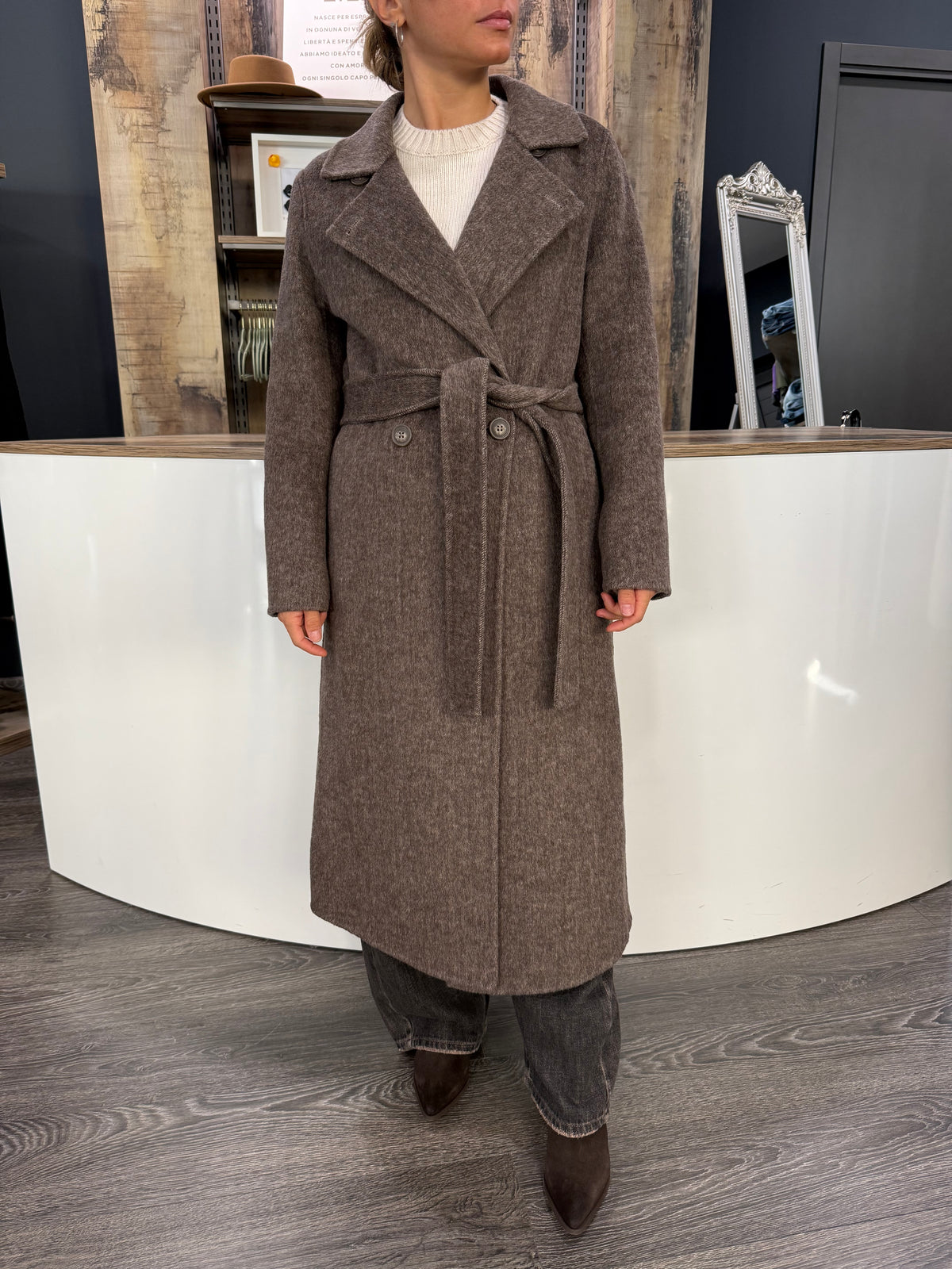Cappotto Fango con Cintura