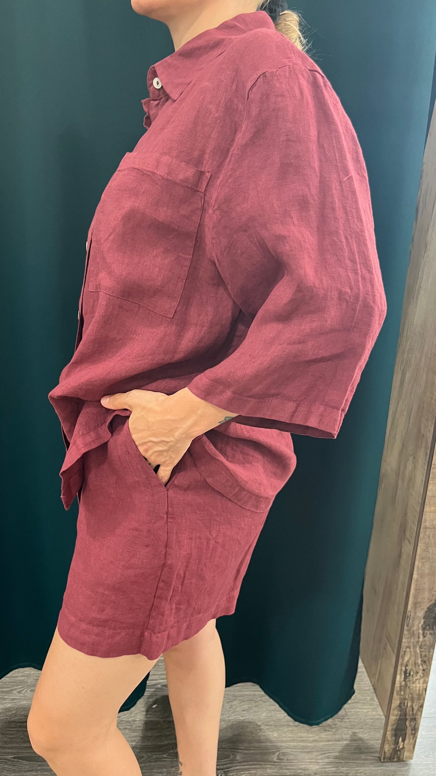 Coordinato Camicia+Bermuda Kontatto Bordeaux